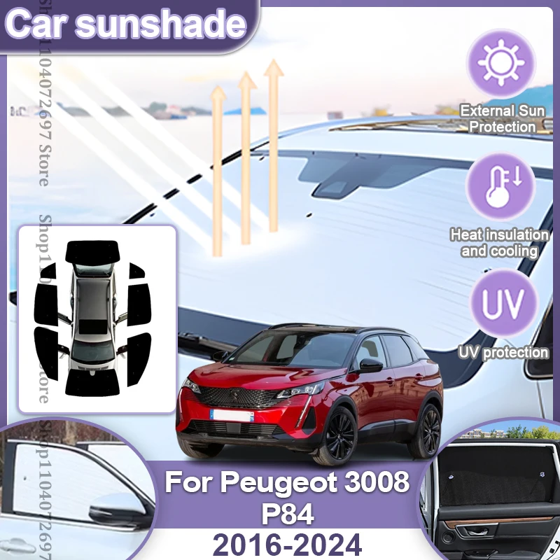Для Peugeot 3008 P84 2016-2024 (2017, 2018, 2019, 2022, 2023) — Полное покрытие, выдвижная солнцезащитная шторка, защитный экран, автомобильные аксессуары
Для Peugeot 3008 P84 2016-2024 (2017, 2018, 2019, 2022, 2023) — Полное покрытие, выдвижная солнцезащитная шторка, защитный экран, автомобильные аксессуары