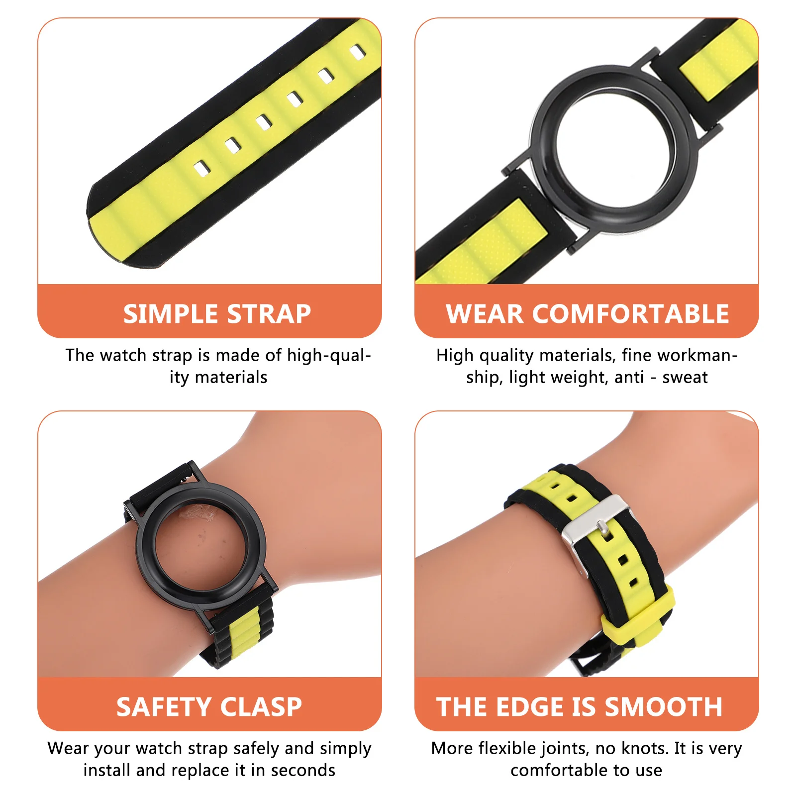 Silicone Band Sweat Proof Scratch Resistant Soft Skin Friendly Cover Watch Strap Replacement
Silicone Band Sweat Proof Scratch Resistant Soft Skin Friendly Cover Watch Strap Replacement