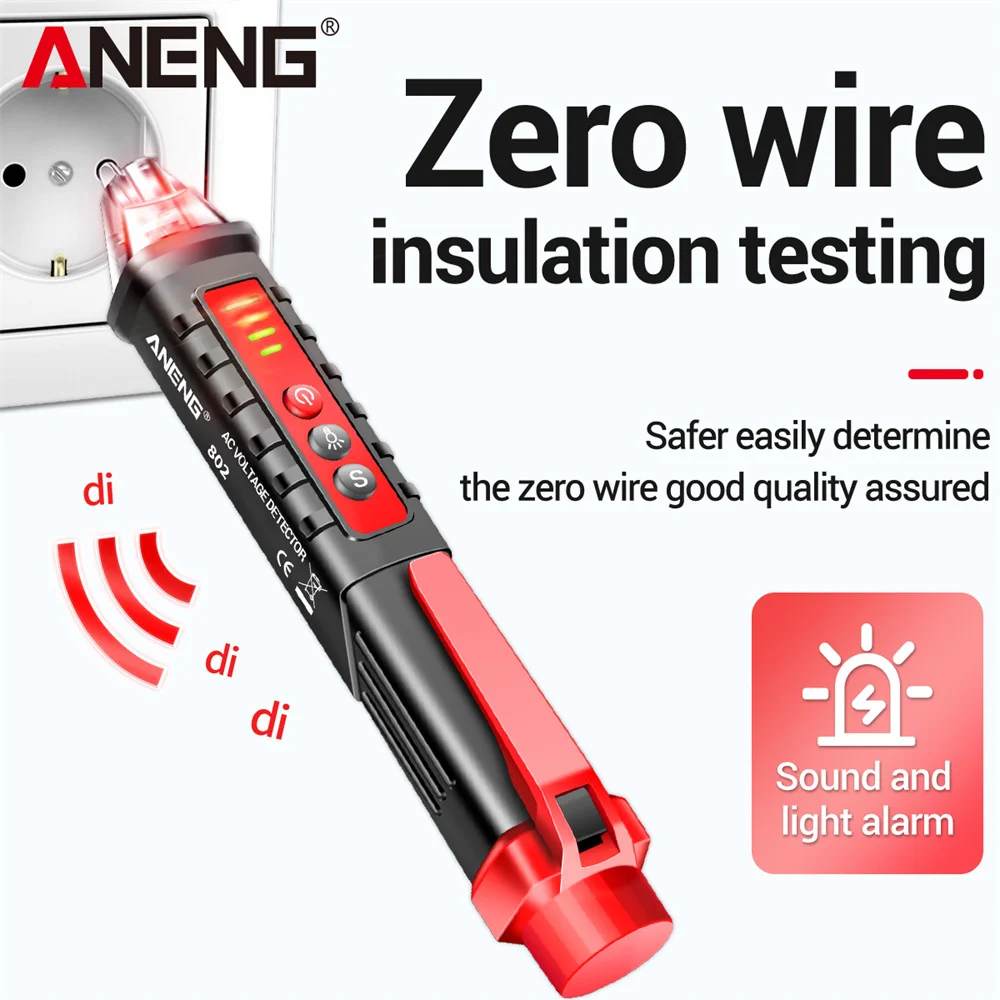 ANENG VD802 Induction Pencil Non-Contact AC 12-1000V Voltage Tester Breakpoint Line Wire Phase Detector Socket Electrician Tools
ANENG VD802 Induction Pencil Non-Contact AC 12-1000V Voltage Tester Breakpoint Line Wire Phase Detector Socket Electrician Tools