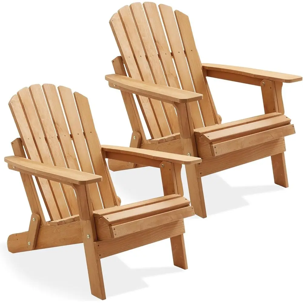 Large Vintage-Style Wood Outdoor Lounge Chairs, Set of 2, for Patio, Deck, Yard - Natural Finish
Large Vintage-Style Wood Outdoor Lounge Chairs, Set of 2, for Patio, Deck, Yard - Natural Finish