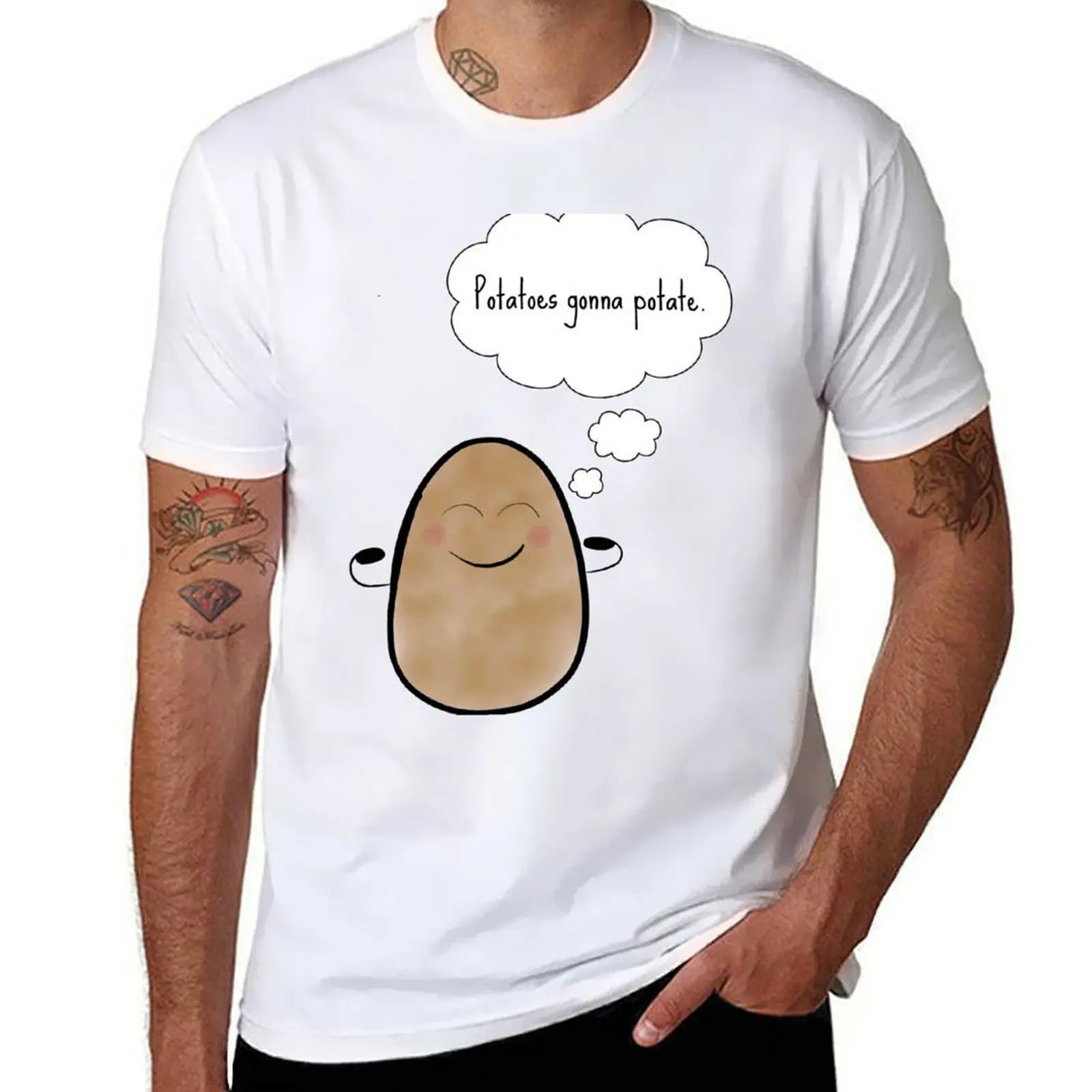 Potatoes gonna potate T-Shirt Work Daily Short Sleeve Top
Potatoes gonna potate T-Shirt Work Daily Short Sleeve Top
