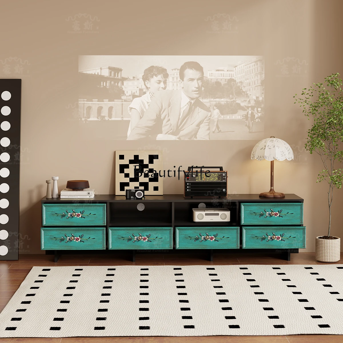 American hand-painted TV retro background wall display screen projection floor cabinet medieval storage cabinet
American hand-painted TV retro background wall display screen projection floor cabinet medieval storage cabinet