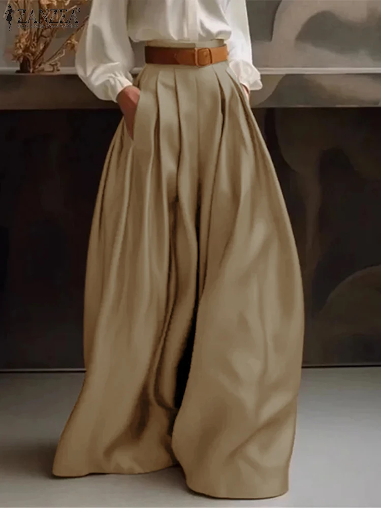 2025 Women Pants Elegant Wide Leg Long Trouser ZANZEA Office Lady Satin Silk Formal Pantalons Casual High Waist Pocket Bottoms
2025 Women Pants Elegant Wide Leg Long Trouser ZANZEA Office Lady Satin Silk Formal Pantalons Casual High Waist Pocket Bottoms