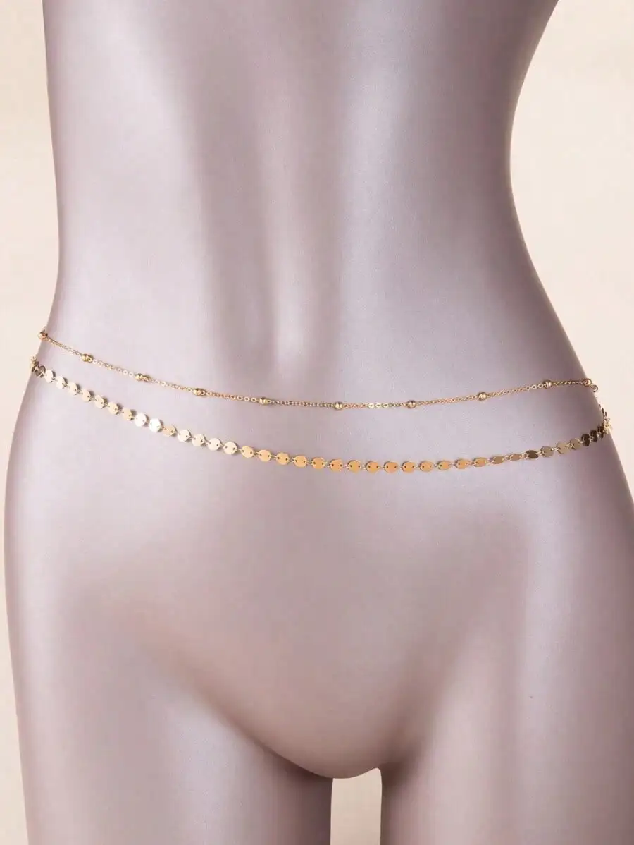 2pcs Women's Golden Vintage Body Chains With Glittery Beads, Jewelry Accessories For Summer Beach Party
2pcs Women's Golden Vintage Body Chains With Glittery Beads, Jewelry Accessories For Summer Beach Party