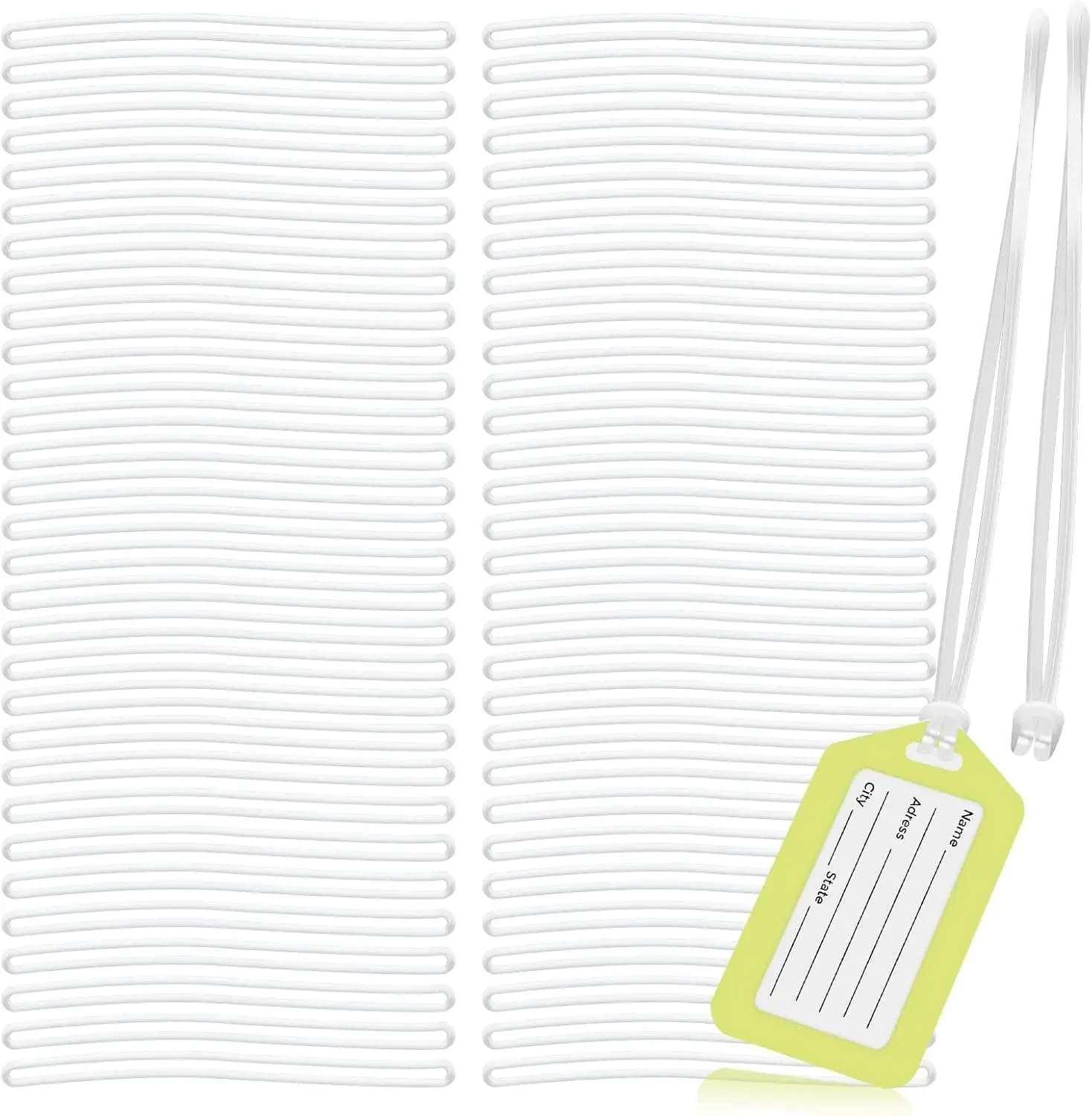200 Clear Plastic Luggage Tag Straps 6Inch Worm Loop for ID Badge and Bag Tags with Universal Fit
200 Clear Plastic Luggage Tag Straps 6Inch Worm Loop for ID Badge and Bag Tags with Universal Fit