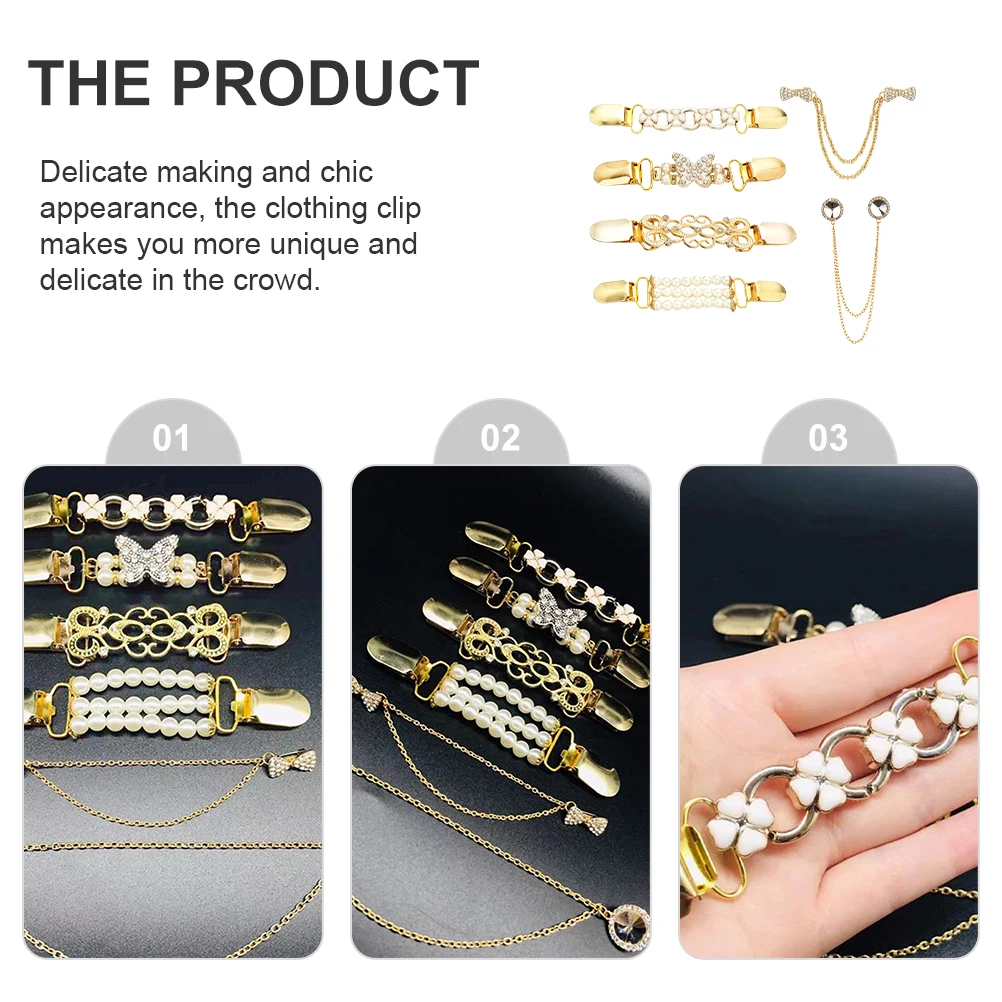 6Pcs Delicate Alloy Ccb Abs Pearl Sweater Clip Women Clothing Accessories Fashion Cardigan Clasp Shawl Pin Brooch
6Pcs Delicate Alloy Ccb Abs Pearl Sweater Clip Women Clothing Accessories Fashion Cardigan Clasp Shawl Pin Brooch