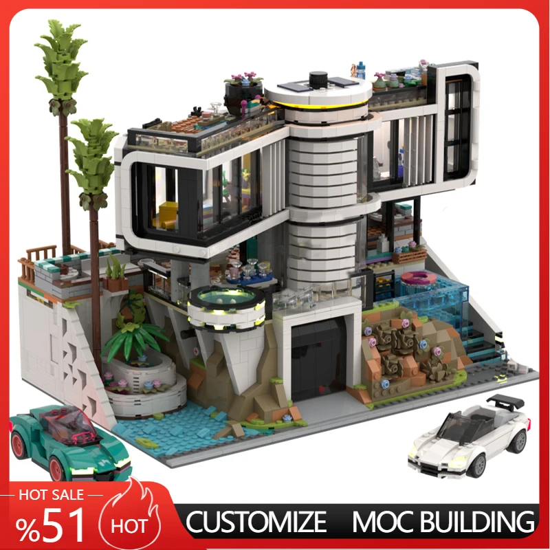 3700Parts Modern Luxury Villa Modular Building Custom Building Blocks MOC Model DIY Toy Home Birthday Gift For Adult Collectors
3700Parts Modern Luxury Villa Modular Building Custom Building Blocks MOC Model DIY Toy Home Birthday Gift For Adult Collectors