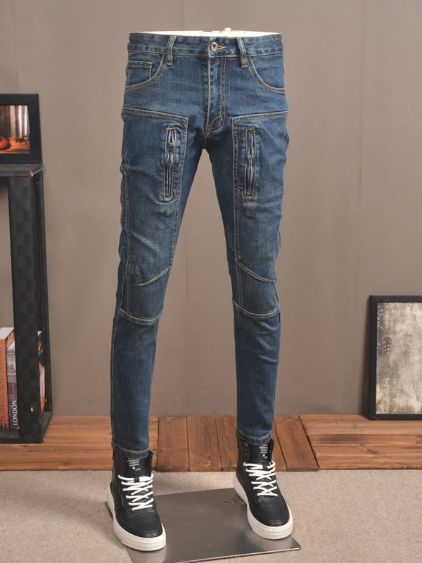 Spring High-End American Retro Patchwork Men's Slim Fit Jeans Elastic Casual Motorcycle Long Pants Youth Trend Cotton Stretch...
Spring High-End American Retro Patchwork Men's Slim Fit Jeans Elastic Casual Motorcycle Long Pants Youth Trend Cotton Stretch...