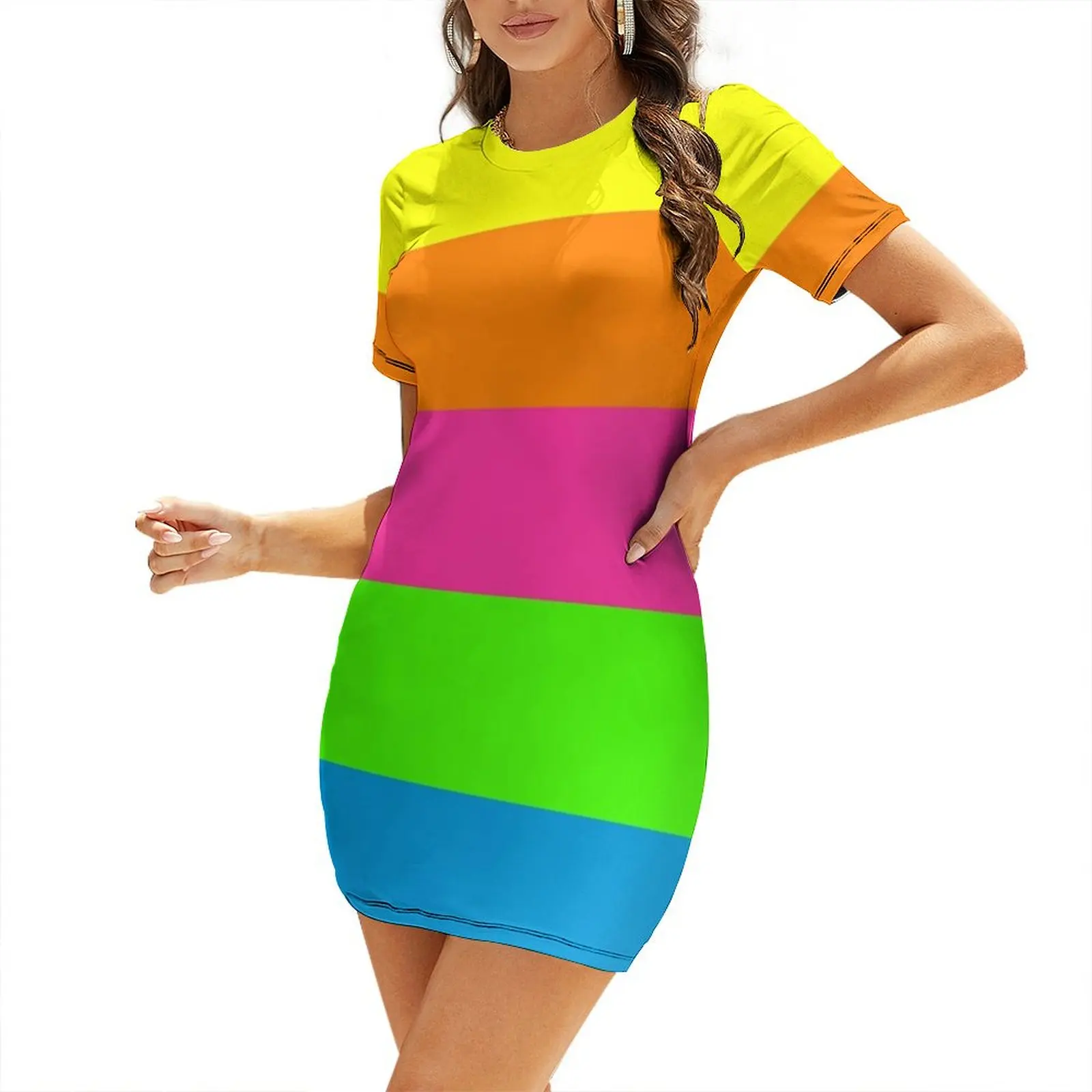 PLAIN SOLID NEON FLUORESCENT RAINBOW STRIPES 5 COLORS Short-Sleeved Dress women's summer clothing 2025 Dress
PLAIN SOLID NEON FLUORESCENT RAINBOW STRIPES 5 COLORS Short-Sleeved Dress women's summer clothing 2025 Dress