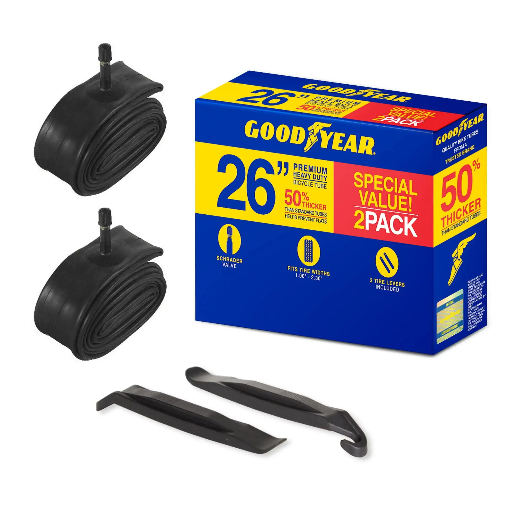 (2 шт.) Сверхмощная велосипедная трубка Goodyear размером 26 x 1,9–2,3 дюйма, 2 шт., клапан Шредера
(2 шт.) Сверхмощная велосипедная трубка Goodyear размером 26 x 1,9–2,3 дюйма, 2 шт., клапан Шредера