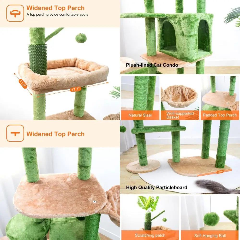 78 Indoor Cat Tree Tower with Plush Levels, Activity Center, Caves, Baskets, and Scratching Posts in Green
78 Indoor Cat Tree Tower with Plush Levels, Activity Center, Caves, Baskets, and Scratching Posts in Green