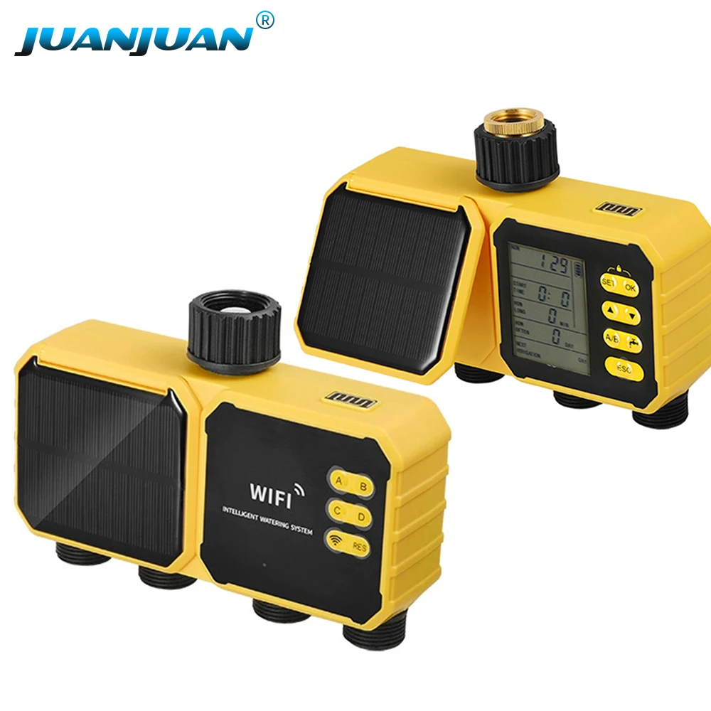 WiFi Solar Irrigation Timing Controller 1/2/4 Outlets Timed Water Valve Automatic Irrigation System Water Timer for Garden Lawn
WiFi Solar Irrigation Timing Controller 1/2/4 Outlets Timed Water Valve Automatic Irrigation System Water Timer for Garden Lawn
