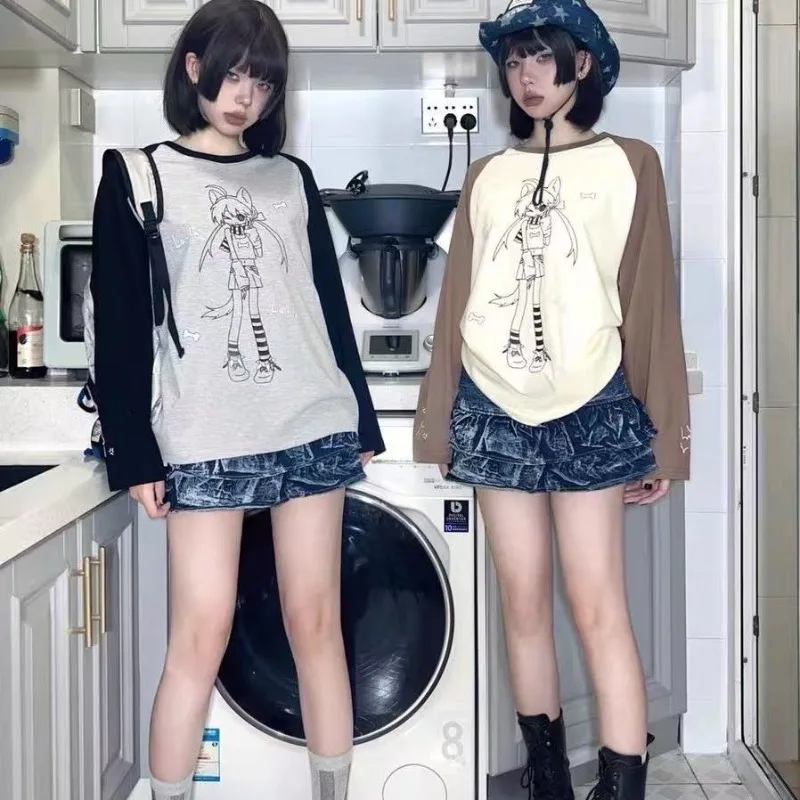 HOUZHOU Black Anime Graphic T-Shirts Women Cutecore Brown Long Sleeve Japanese Fashion Tees Aesthetic Oversize Basic Casual Tops
HOUZHOU Black Anime Graphic T-Shirts Women Cutecore Brown Long Sleeve Japanese Fashion Tees Aesthetic Oversize Basic Casual Tops