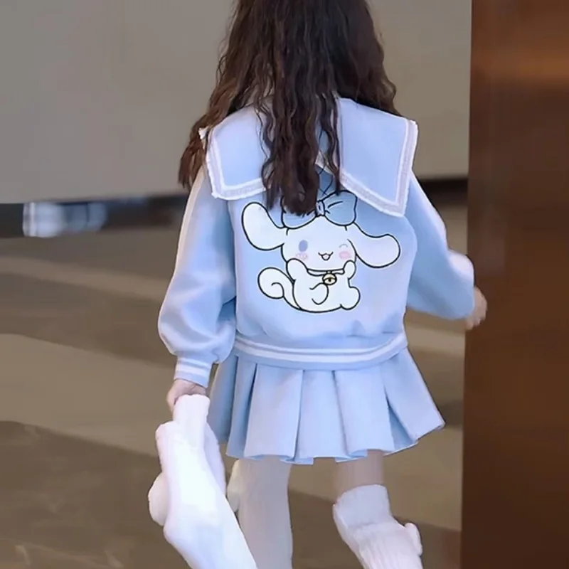 New Sanrios Cinnamoroll Anime Girls Set Autumn/Winter Kawaii Children Baseball Coat Pleated Skirt Pants Two Piece Christmas Gift
New Sanrios Cinnamoroll Anime Girls Set Autumn/Winter Kawaii Children Baseball Coat Pleated Skirt Pants Two Piece Christmas Gift