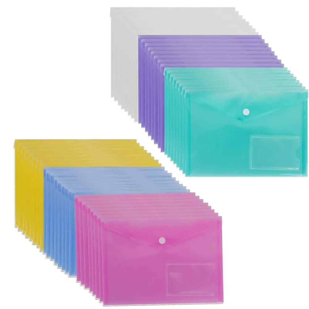 48 Pack A5 Poly Envelope Folder with Snap Button, Clear Plastic Envelopes Plastic Document Envelope for School,Home, Work, a
48 Pack A5 Poly Envelope Folder with Snap Button, Clear Plastic Envelopes Plastic Document Envelope for School,Home, Work, a