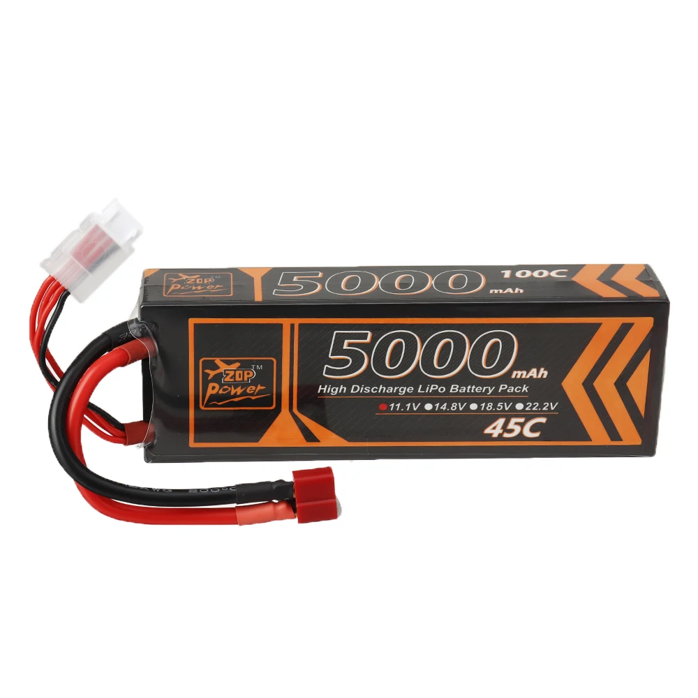 ZOP Power 11.1V 5000mAh 45C 3S LiPo Battery T Deans Plug for FPV Racing Drone
ZOP Power 11.1V 5000mAh 45C 3S LiPo Battery T Deans Plug for FPV Racing Drone