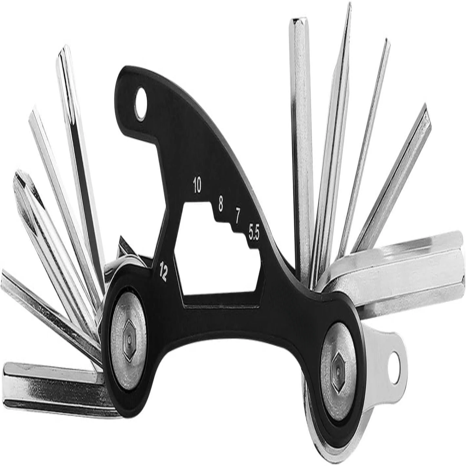Essential Portable and Versatile Bike Multitool: Stainless Steel Folding Hexagon Set, 15 in 1 Multi-Function Bicycle Repair Tool
Essential Portable and Versatile Bike Multitool: Stainless Steel Folding Hexagon Set, 15 in 1 Multi-Function Bicycle Repair Tool