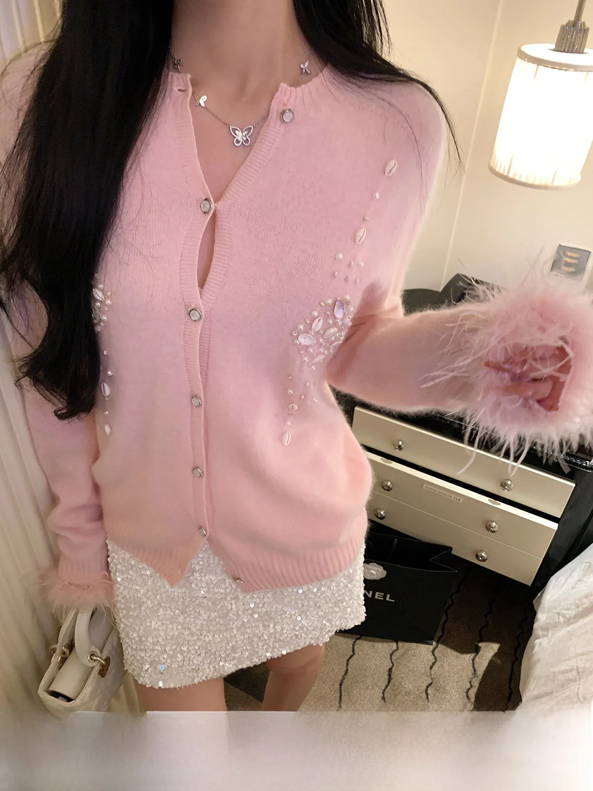 YOLI Zhang Yuli Heartbeat Love Language Pink Wool Knitted Sweater Women Spring Loose Slimming Long Sleeve Casual Knitwear
YOLI Zhang Yuli Heartbeat Love Language Pink Wool Knitted Sweater Women Spring Loose Slimming Long Sleeve Casual Knitwear