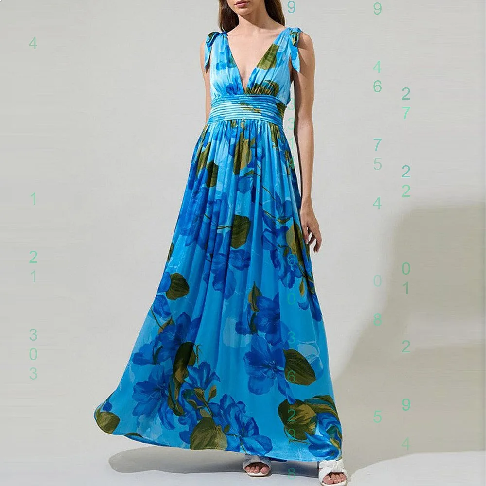 Sexy Deep V Floral Boho Maxi Dress Summer Spring Long Dresses Women Bohemian Floral Print Pleated Dresses
Sexy Deep V Floral Boho Maxi Dress Summer Spring Long Dresses Women Bohemian Floral Print Pleated Dresses