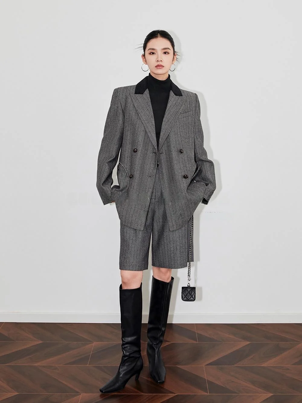 SUK ey Woolen Suit Jaet And Pants Set Women's Profional Outfit Long Sve Polyester And Wool Blend Autumn Faion
SUK ey Woolen Suit Jaet And Pants Set Women's Profional Outfit Long Sve Polyester And Wool Blend Autumn Faion