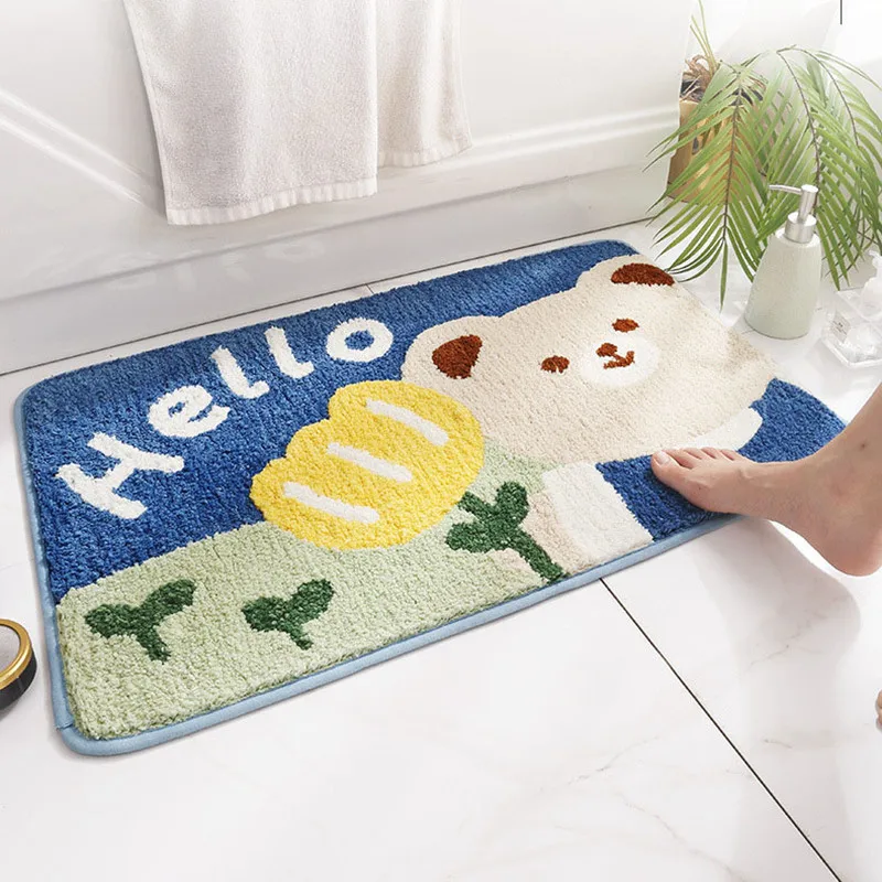 Bathroom Doormat Cartoon Plush Carpet Polyester Strong Water Absorption TPR Non-slip Sole Mat Machine Washable Skin-friendly Rug
Bathroom Doormat Cartoon Plush Carpet Polyester Strong Water Absorption TPR Non-slip Sole Mat Machine Washable Skin-friendly Rug