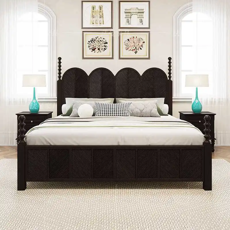 Customizable French retro high-end led luxury bedroom storage classic carved home villa double wedding bed
Customizable French retro high-end led luxury bedroom storage classic carved home villa double wedding bed