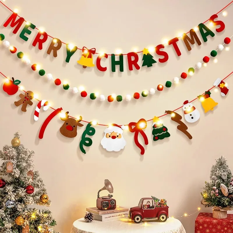 Merry Christmas Hanging Balls Flag LED String Light DIY Decoration for 2026 Xmas Bunting Flag Holiday Decoration Xmas Pendant
Merry Christmas Hanging Balls Flag LED String Light DIY Decoration for 2026 Xmas Bunting Flag Holiday Decoration Xmas Pendant