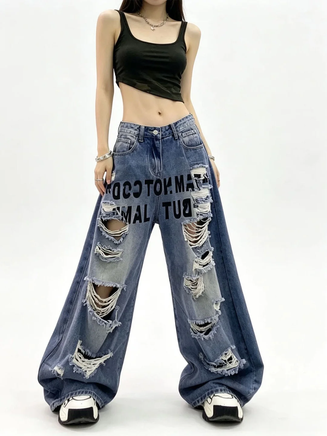Retro High Waist Wide Leg Denim Pants Women's Vintage Faded Dungarees Spring Summer Casual Wear Resistant to Dirt
Retro High Waist Wide Leg Denim Pants Women's Vintage Faded Dungarees Spring Summer Casual Wear Resistant to Dirt