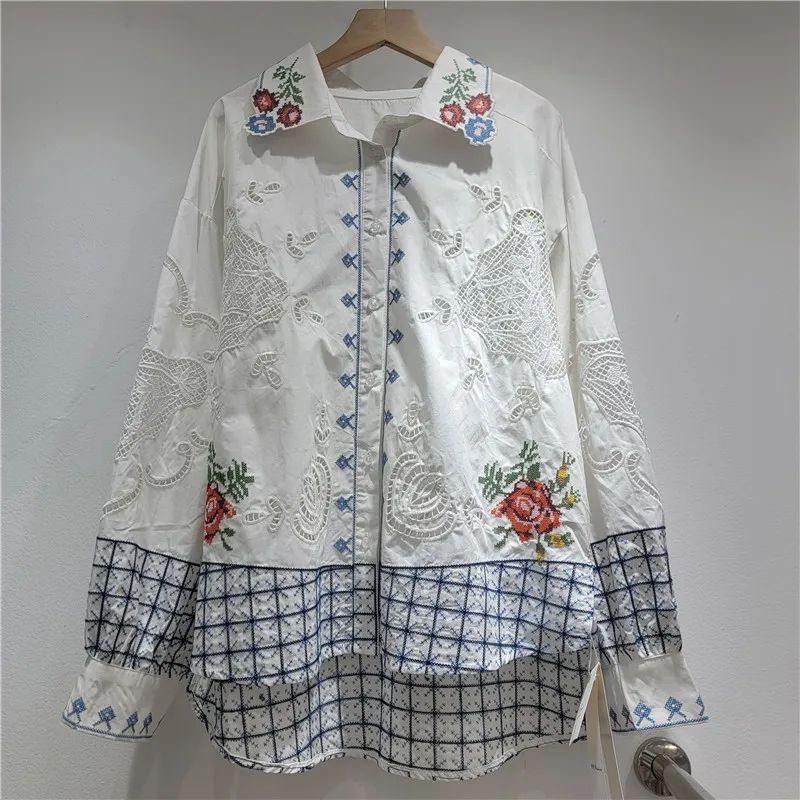 SuperAen 2026 Autumn Korean Style Women's Embroidered Lapel Collar Single-breasted Long-Sleeved Shirt Hollow Out Sweet Shirts
SuperAen 2026 Autumn Korean Style Women's Embroidered Lapel Collar Single-breasted Long-Sleeved Shirt Hollow Out Sweet Shirts