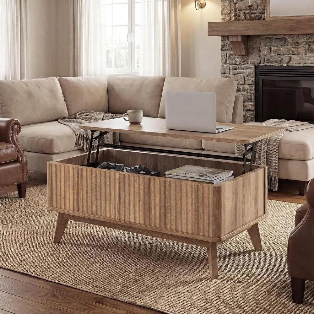 Top Coffee Table with Storage, 35.5 Modern Center Table with Solid Wood Leg & Hidden Compartment, Minimalist Living Room Table o
Top Coffee Table with Storage, 35.5 Modern Center Table with Solid Wood Leg & Hidden Compartment, Minimalist Living Room Table o
