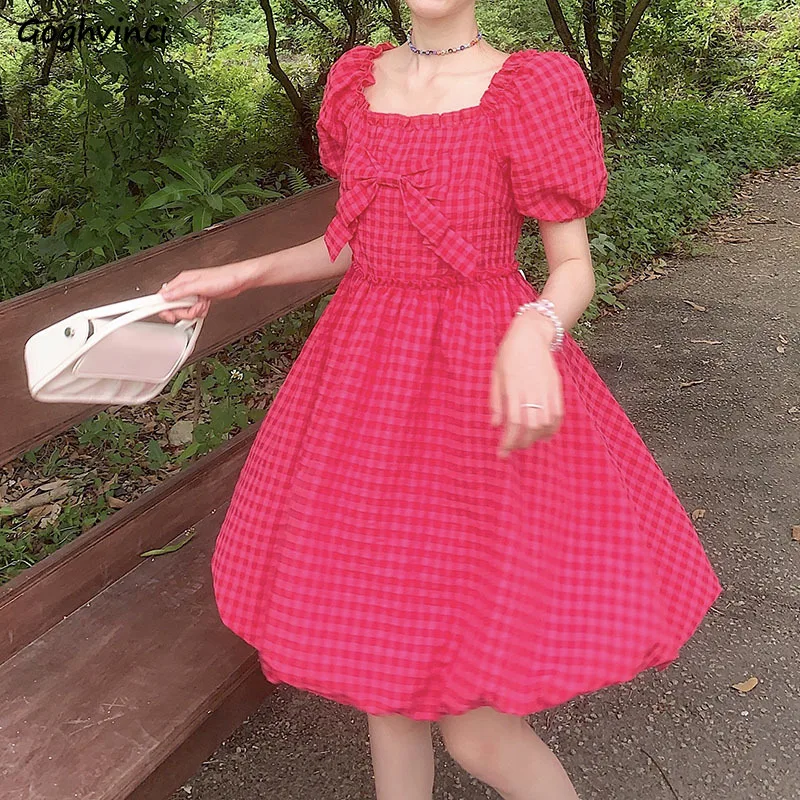 Puff Sleeve Plaid Dress Women Sweet Tender Ins Korean Style Square Collar New Design Bow Casual Girlish Summer Fashion Y2k Femme
Puff Sleeve Plaid Dress Women Sweet Tender Ins Korean Style Square Collar New Design Bow Casual Girlish Summer Fashion Y2k Femme