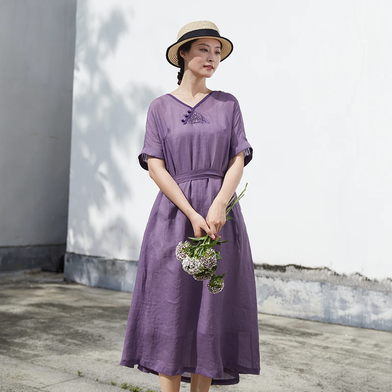 Hand Embroidered High Branch Pure Flax Bal V-Ne Dr Women's Original Design Artistic Sle A-Line Long Dr
Hand Embroidered High Branch Pure Flax Bal V-Ne Dr Women's Original Design Artistic Sle A-Line Long Dr