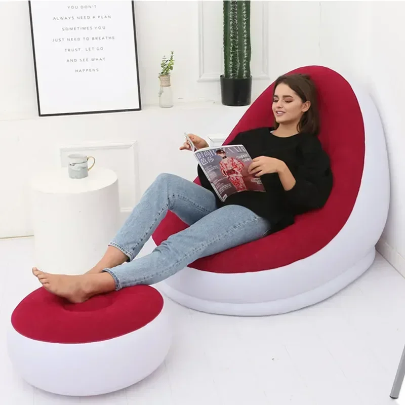 Inflatable Sofa With Foot Pad Lazy European and American Style Flocking Bed Outdoor Furniture Portable Single Sofa Couch Chair
Inflatable Sofa With Foot Pad Lazy European and American Style Flocking Bed Outdoor Furniture Portable Single Sofa Couch Chair