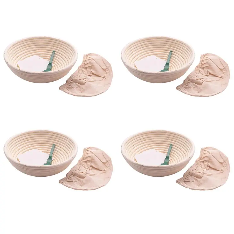 A53Q-4Pcs 10 Inch Bread Proofing Basket - Banneton Proofing Basket + Cloth Liner + Dough Scraper + Bread Lame
A53Q-4Pcs 10 Inch Bread Proofing Basket - Banneton Proofing Basket + Cloth Liner + Dough Scraper + Bread Lame