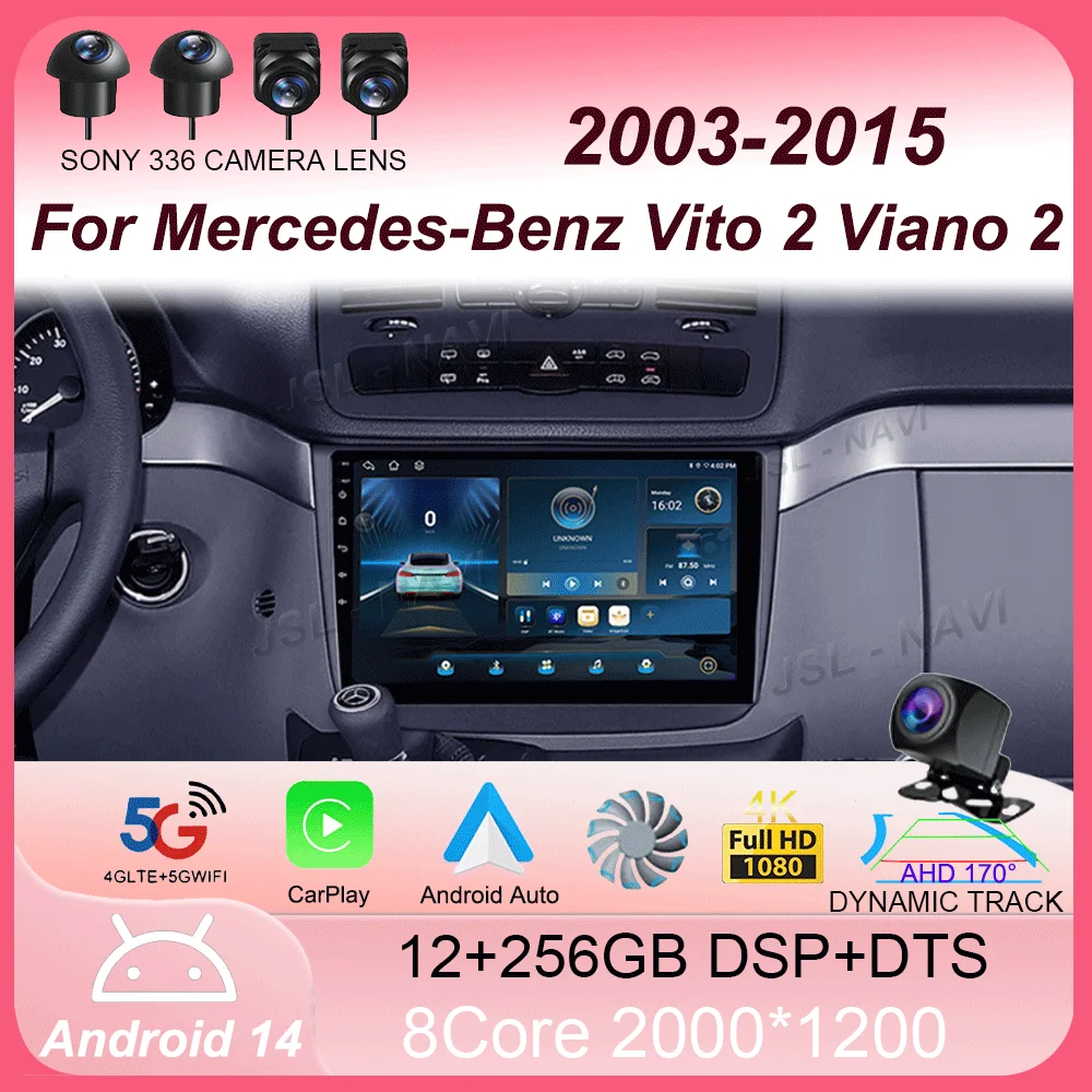For Mercedes-Benz Vito 2 Viano 2 W639 2003 - 2015 Android 14 Car Radio Multimedia Video Player Navigation stereo GPS
For Mercedes-Benz Vito 2 Viano 2 W639 2003 - 2015 Android 14 Car Radio Multimedia Video Player Navigation stereo GPS