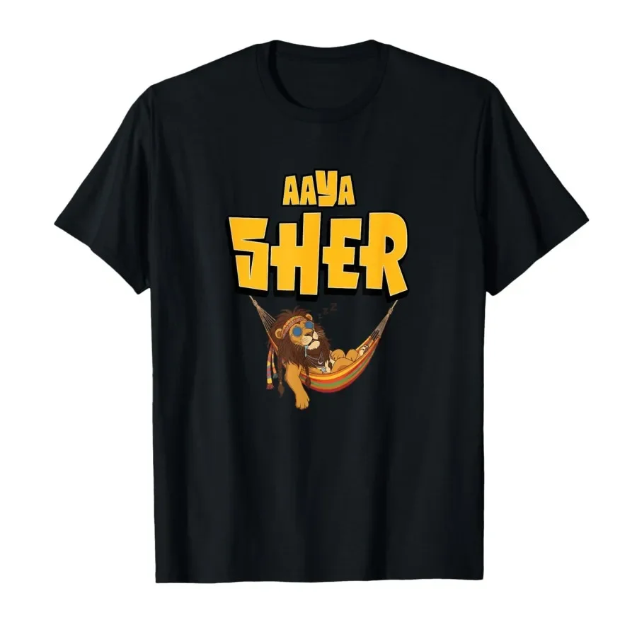 Aaya Sher Funny Tollywood Meme Sleeping Lion T-shirt For Men Women 100% Cotton T Shirts Short Sleeve Tops 0413-3
Aaya Sher Funny Tollywood Meme Sleeping Lion T-shirt For Men Women 100% Cotton T Shirts Short Sleeve Tops 0413-3