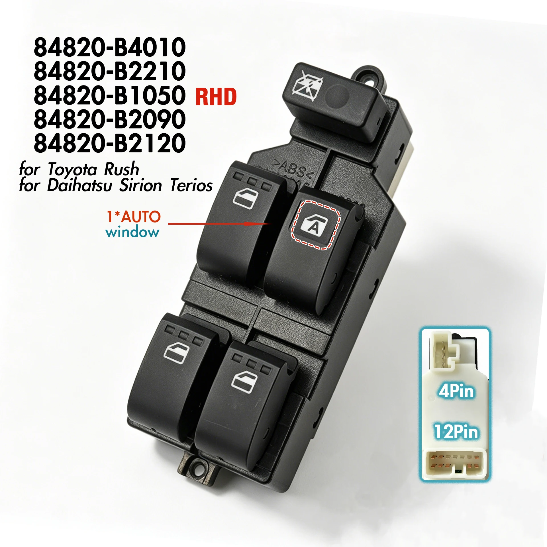 84820-B4010 For Toyota Rush Yaris Camry,RHD Front Right Driver Side Electric Power Window Switch Glass Lifter Control Button
84820-B4010 For Toyota Rush Yaris Camry,RHD Front Right Driver Side Electric Power Window Switch Glass Lifter Control Button