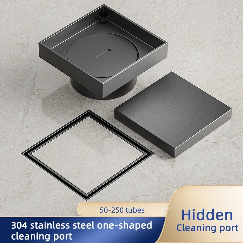 Invisible Floor Drain 304 Stainless Steel Bathroom Drainage Gun Gray Brushed Shower Floor Drain with Cleaning Port
Invisible Floor Drain 304 Stainless Steel Bathroom Drainage Gun Gray Brushed Shower Floor Drain with Cleaning Port