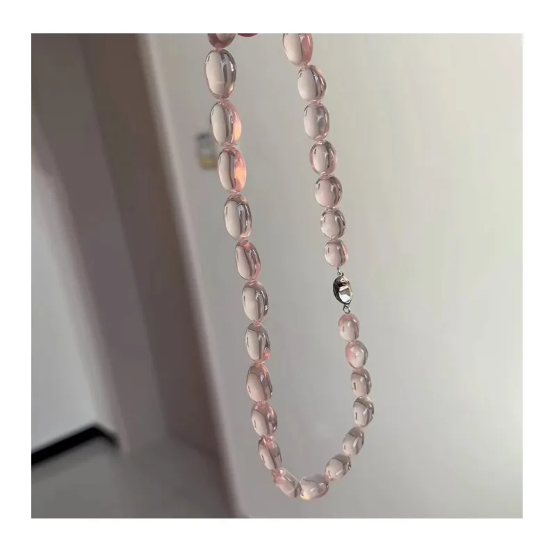 Pink Orange Crystal White Beaded Necklace Irregular Powder Jelly Bean Design Sense Collarbone Chain Bracelet High Value Accessor
Pink Orange Crystal White Beaded Necklace Irregular Powder Jelly Bean Design Sense Collarbone Chain Bracelet High Value Accessor
