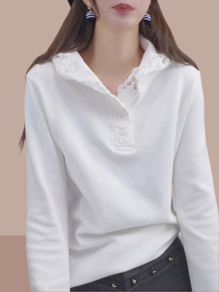 Elegant Long Sleeve Lace Hoodie Base Shirt Women's Simple Slimming Top Spring Autumn New Style Korean Version Comfortable Fit
Elegant Long Sleeve Lace Hoodie Base Shirt Women's Simple Slimming Top Spring Autumn New Style Korean Version Comfortable Fit