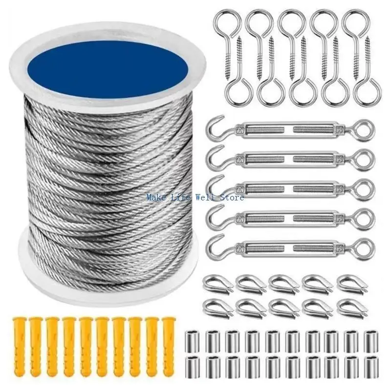 Coated Wire Rope Kits Garden Wire Rope Suspension set Stainless Steel Construction set Suiatble for Outdoor Use Durable
Coated Wire Rope Kits Garden Wire Rope Suspension set Stainless Steel Construction set Suiatble for Outdoor Use Durable