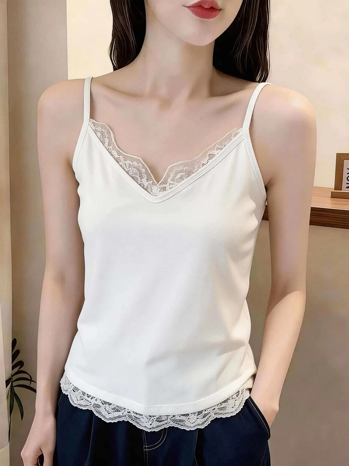 Summer Lace Splice V-neck Strapless Vest Women's Slim Fit Sleeveless Top New 2026 plus Size Inner Wear Casual Cotton Blend
Summer Lace Splice V-neck Strapless Vest Women's Slim Fit Sleeveless Top New 2026 plus Size Inner Wear Casual Cotton Blend
