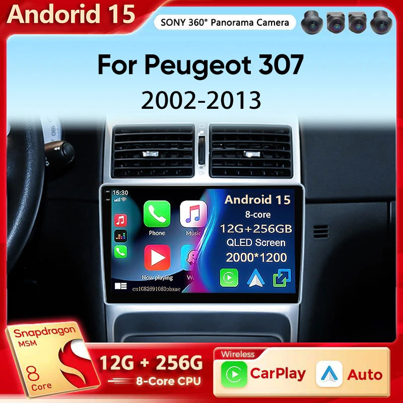 Android 15 Wireless Qualcomm CarPlay Android Auto For Peugeot 307 307CC 307SW 2002-2013 Car Radio Car Intelligent Systems BT
Android 15 Wireless Qualcomm CarPlay Android Auto For Peugeot 307 307CC 307SW 2002-2013 Car Radio Car Intelligent Systems BT