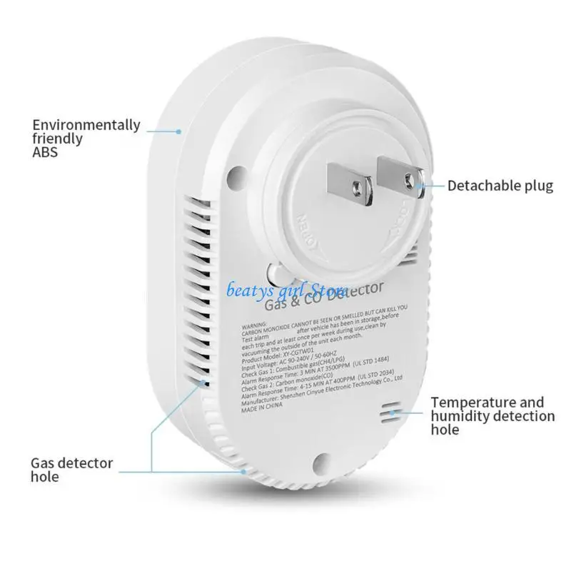 C7AB Easy installs Plastic Gas Detectors Small Plastic CO Alarm System for Kitchen Safety CO Leak Alerts & Environment Monitor
C7AB Easy installs Plastic Gas Detectors Small Plastic CO Alarm System for Kitchen Safety CO Leak Alerts & Environment Monitor