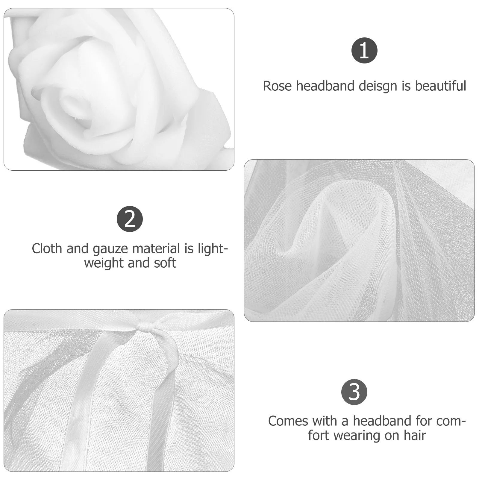 Rose Veil Lightweight Short Bridal Veil for Bride Woman Rose Headband Elegant Wedding Party Accessory
Rose Veil Lightweight Short Bridal Veil for Bride Woman Rose Headband Elegant Wedding Party Accessory