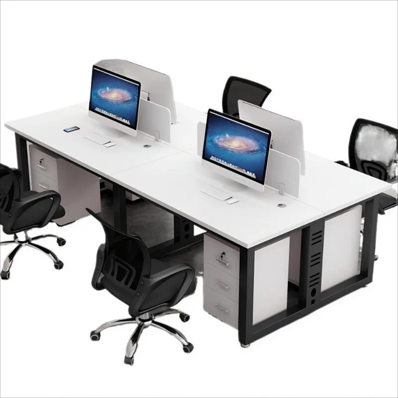 Desk staff table and chair combination, simple modern computer desk, four or six people
Desk staff table and chair combination, simple modern computer desk, four or six people