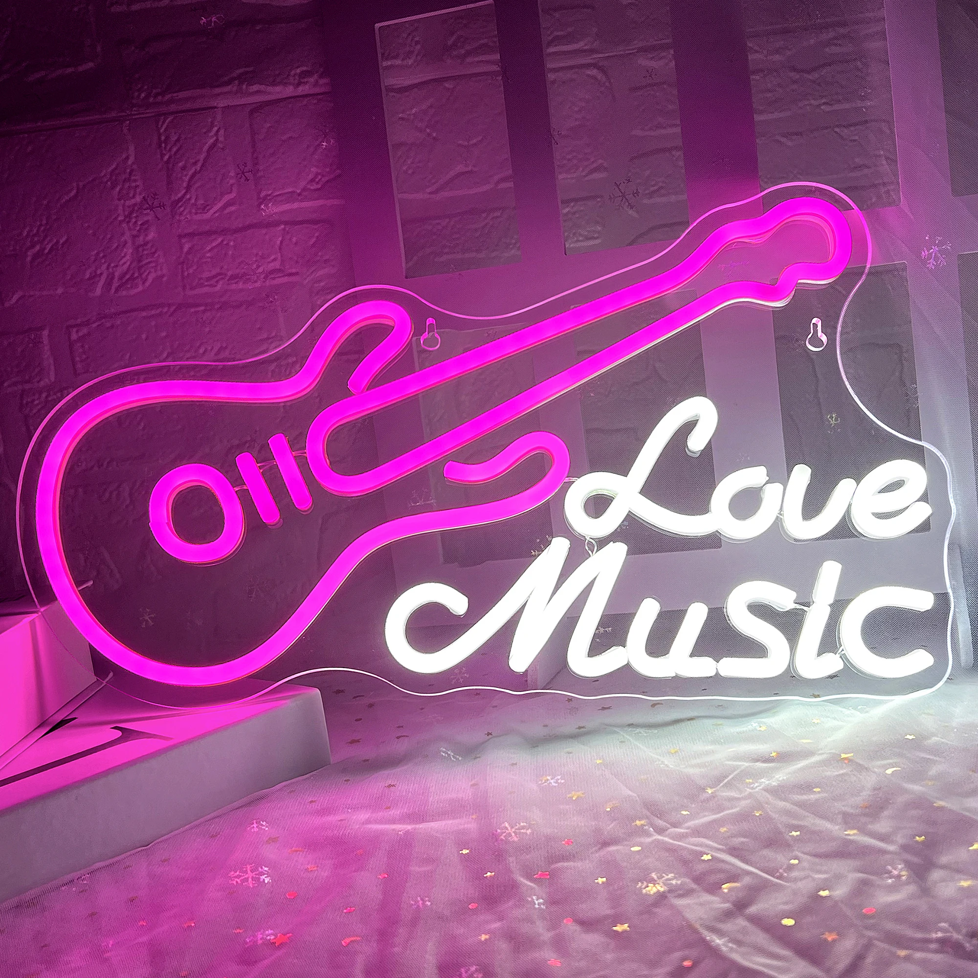 Love Music Guitar Neon Signs Guitar Shape LED USB Powered Light For Music Studio Decoration
Love Music Guitar Neon Signs Guitar Shape LED USB Powered Light For Music Studio Decoration