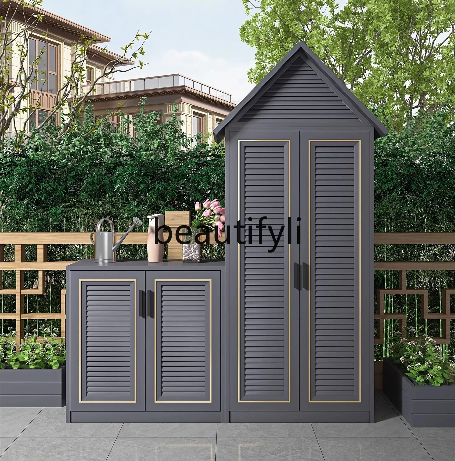 Hot sales Aluminum alloy outdoor locker courtyard outdoor aisle waterproof and sunscreen garden simple storage cabinet household
Hot sales Aluminum alloy outdoor locker courtyard outdoor aisle waterproof and sunscreen garden simple storage cabinet household