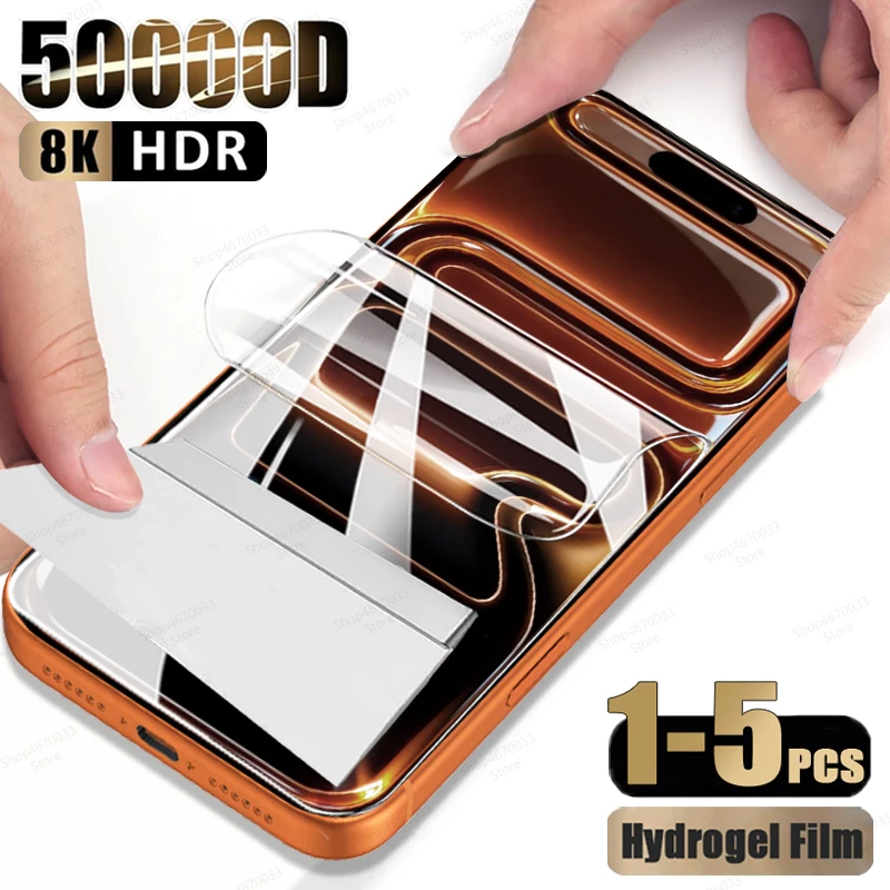 1-5PCS Full Cover Hydrogel Film For iPhone 17 Pro Max 17 Air 13 15 16 14 12 11 Pro Max Plus Mini 16e Screen Protector Soft Cover
1-5PCS Full Cover Hydrogel Film For iPhone 17 Pro Max 17 Air 13 15 16 14 12 11 Pro Max Plus Mini 16e Screen Protector Soft Cover