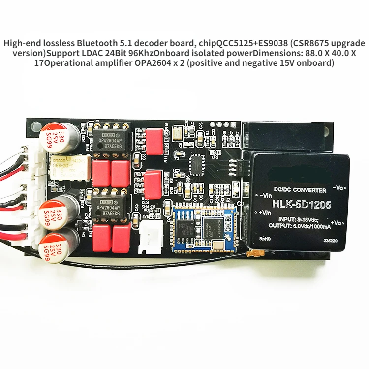 CSR8675 обновления QCC5125 Bluetooth плата декодирования без потерь ES9038 декодер плеер LDAC
CSR8675 обновления QCC5125 Bluetooth плата декодирования без потерь ES9038 декодер плеер LDAC